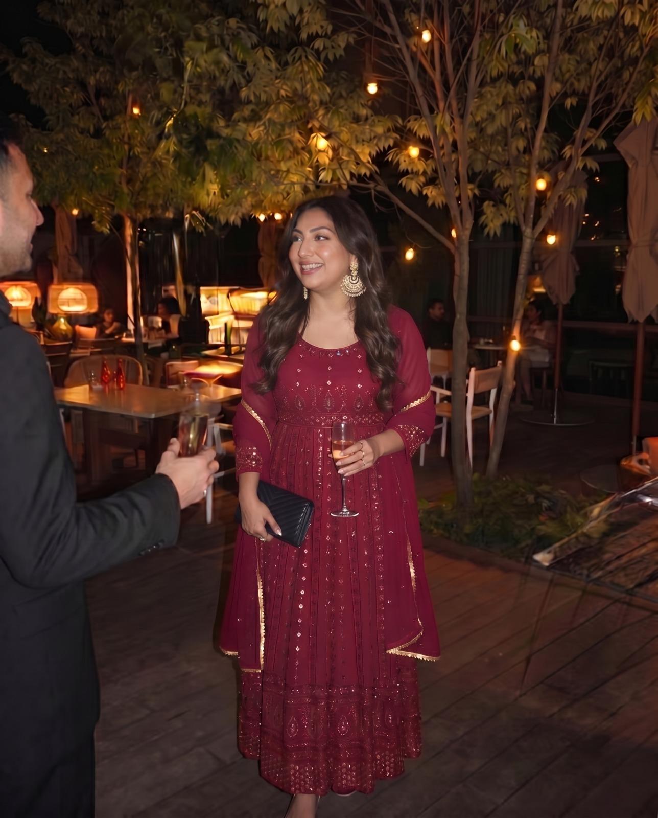 Shivani Maroon Anarkali